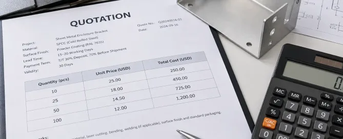 数量ティアごとに単価が低減する製造数量別単価チャート